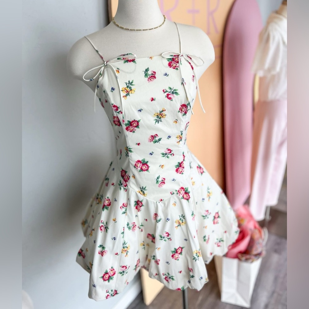 Princess Polly White Floral Dress with Bow Straps